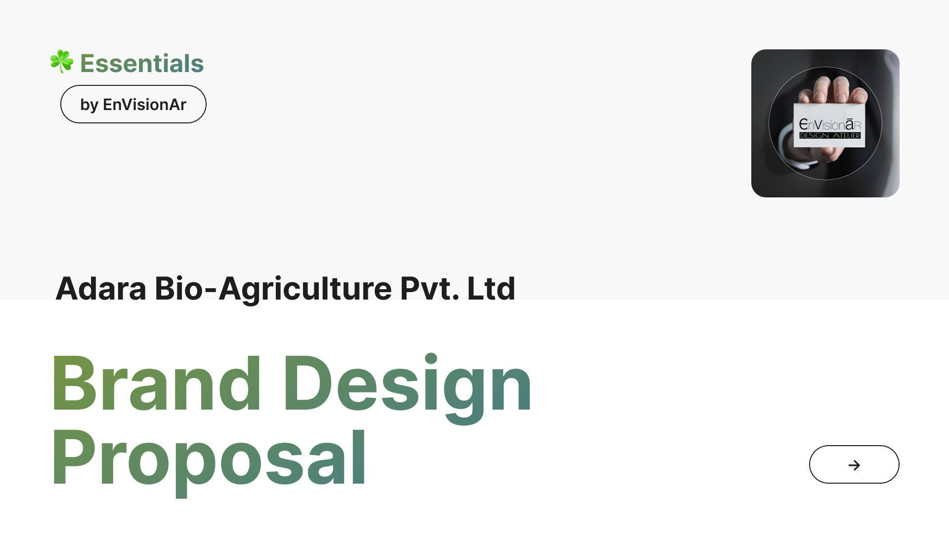 Brand design proposal — cover slide