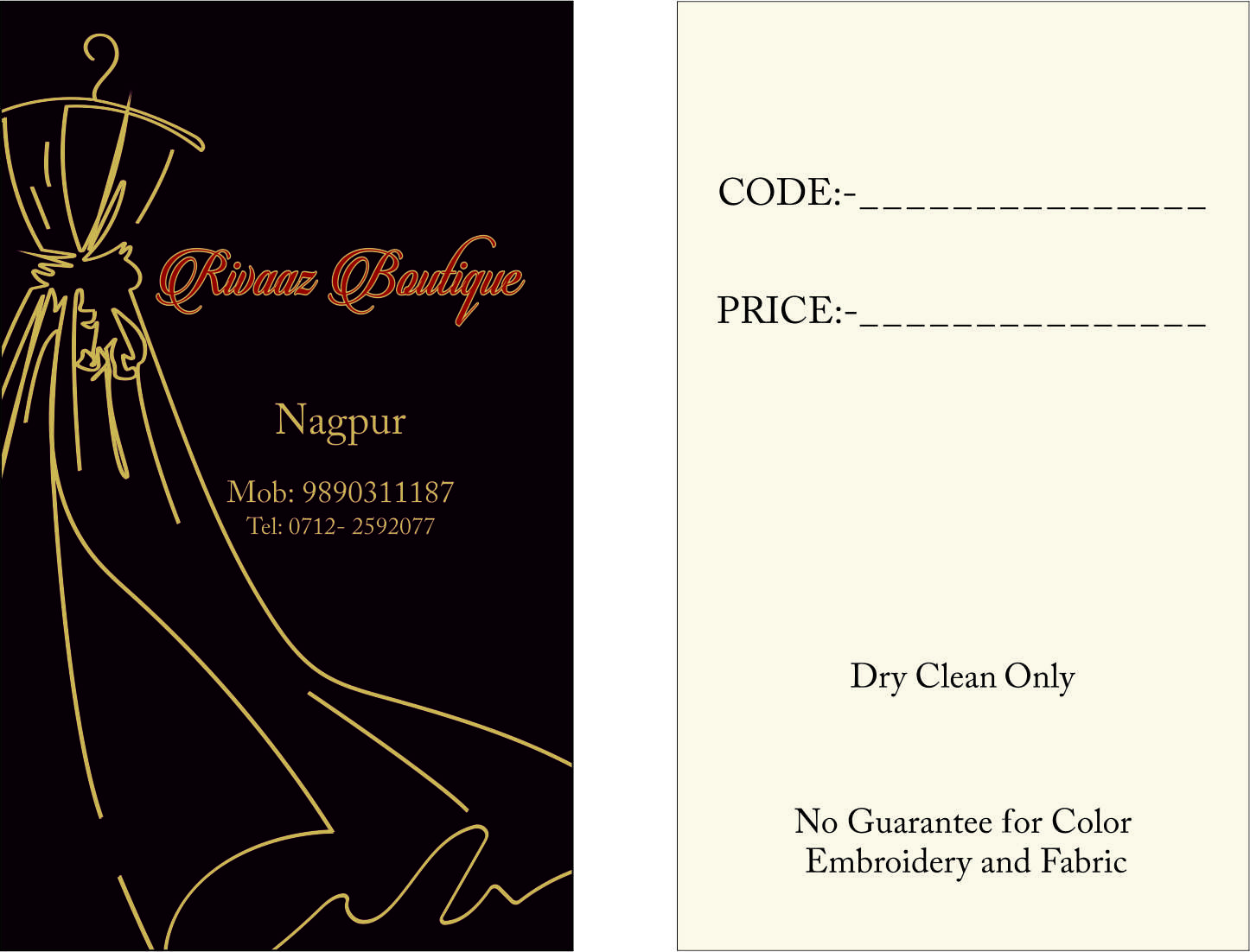 Rivaaz Boutique — Fashion retail / stationery design