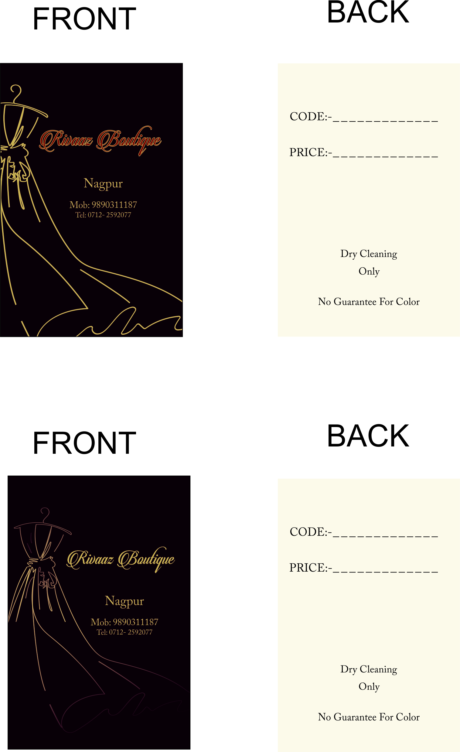 Rivaaz Boutique identity board